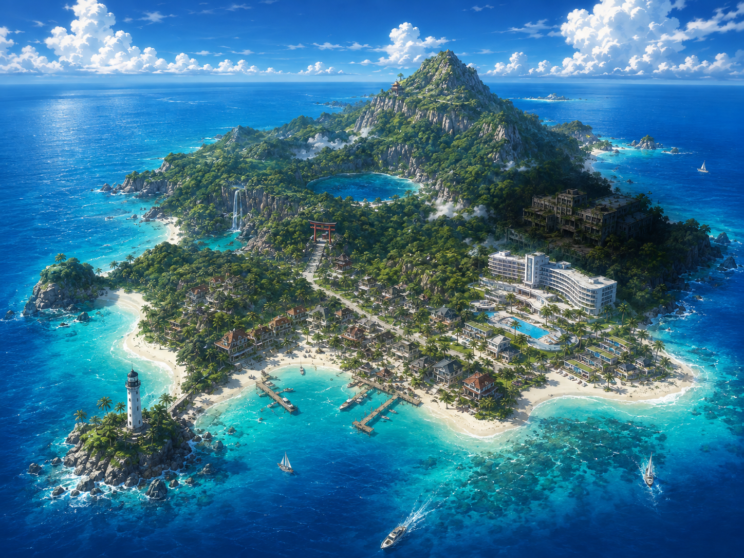 鏡月湖・灯台岬